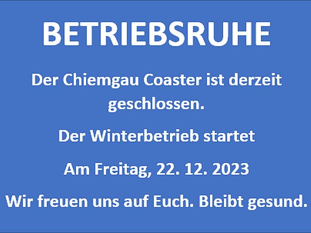 Wir haben derzeit Betriebsruhe.