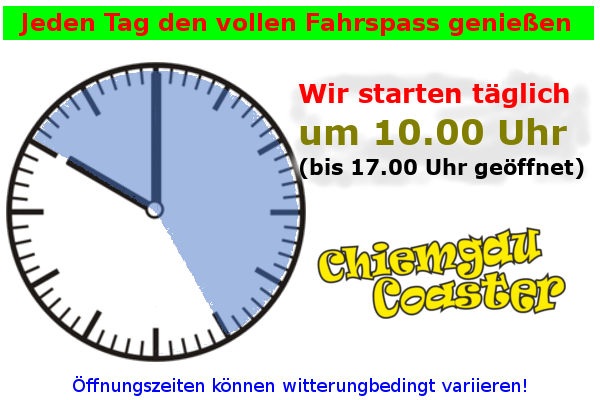 täglich geöffnet von 10.00 Uhr bis 17.00 Uhr